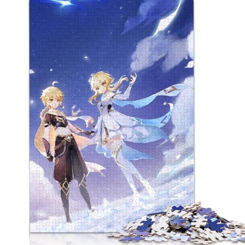 1000-teiliges Puzzle Genshin Impact,Puzzles für Erwachsene und Kinder,Papppuzzle,Spielzeug,Denkspiel (Größe 38 x 26 cm) von LiJianXXXB