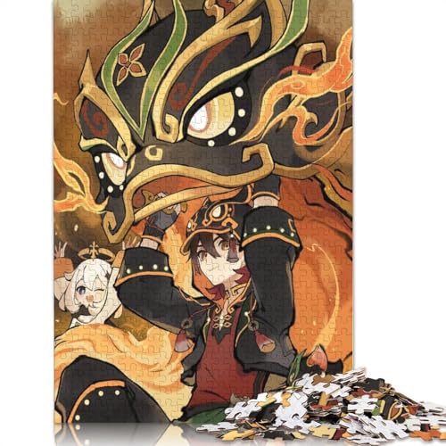 1000-teiliges Puzzle Genshin Impact,Puzzles für Erwachsene und Kinder,Papppuzzle,Spielzeug,Denkspiel (Größe 38 x 26 cm) von LiJianXXXB