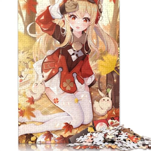 1000-teiliges Puzzle Genshin Impact Klee Puzzles für Erwachsene,Holzpuzzles,dekomprimierendes,intellektuelles Lernspielzeug (Größe 75 x 50 cm) von LiJianXXXB