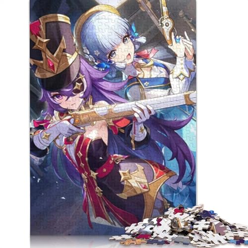 1000-teiliges Puzzle Genshin Impact Puzzle für Erwachsene,Holzpuzzle,dekomprimierendes,intellektuelles Lernspielzeug (Größe 75 x 50 cm) von LiJianXXXB