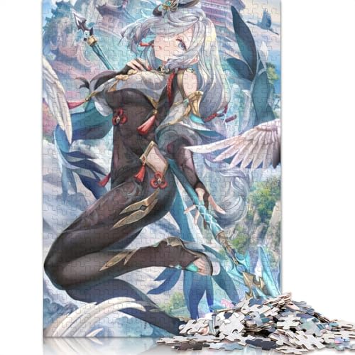 1000-teiliges Puzzle Genshin Impact Shenhe,Puzzles für Erwachsene und Kinder,Papppuzzle,Spielzeug,Denkspiel (Größe 38 x 26 cm) von LiJianXXXB