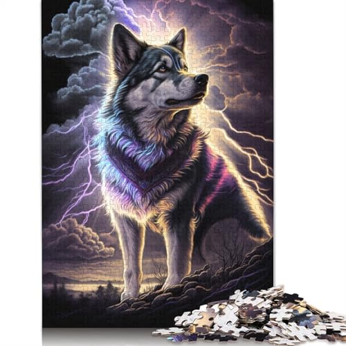 1000-teiliges Puzzle Husky Dream, Tier-Puzzle für Erwachsene und Kinder, Karton-Puzzle, Lernspiel, Herausforderungsspielzeug, Größe: 38 x 26 cm von LiJianXXXB