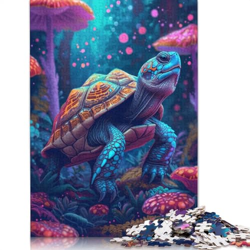 1000-teiliges Puzzle Psychedelic Planet Turtle, Puzzle für Erwachsene, Kartonpuzzle, Puzzles für Erwachsene, Lernspiel, Herausforderungsspielzeug, Größe 38 x 26 cm von LiJianXXXB