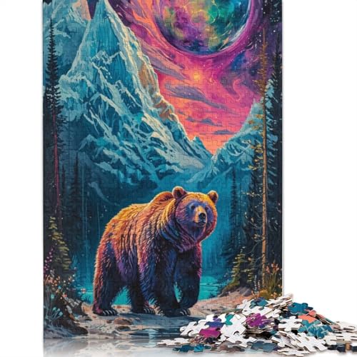 1000-teiliges Puzzle Psychedelischer Bär in den Bergen Zhongli-Puzzle für Erwachsene, Kartonpuzzle, Lernspiel, Herausforderungsspielzeug, 38 x 26 cm von LiJianXXXB