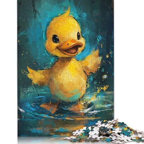 1000-teiliges Puzzle Süße kleine gelbe Ente, Puzzle für Erwachsene, Kartonpuzzle, Lernpuzzle, Familienspiel, 38 x 26 cm von LiJianXXXB