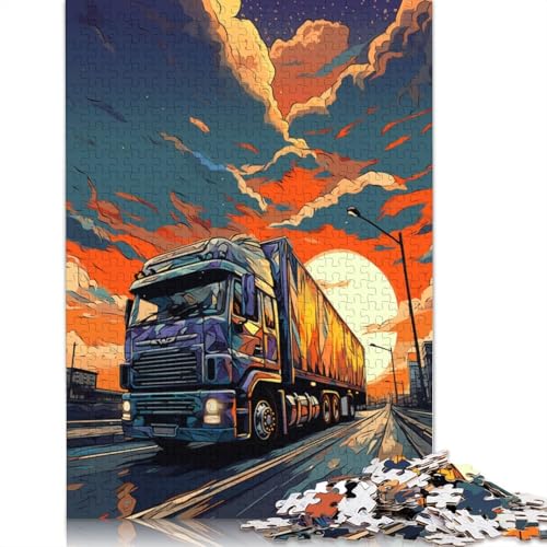 1000-teiliges Puzzle Trucks on The Road, Zhongli-Puzzle für Erwachsene, Kartonpuzzle, Lernspiel, Herausforderungsspielzeug, 38 x 26 cm von LiJianXXXB