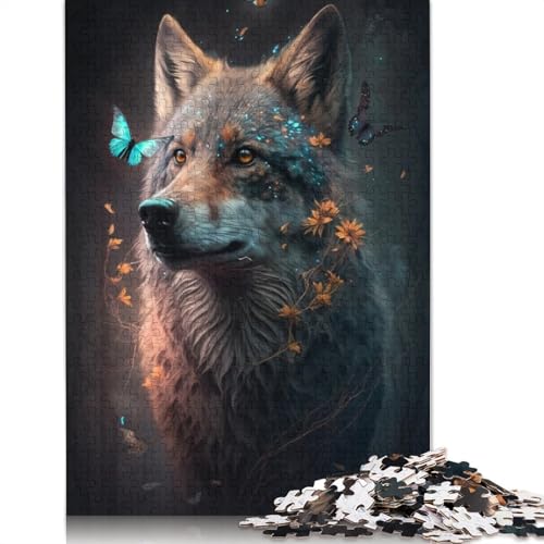 1000-teiliges Puzzle für Erwachsene, Art Wolf-Puzzle für Kinder, Kartonpuzzle, Lernspiele für Erwachsene und Kinder, 38 x 26 cm von LiJianXXXB