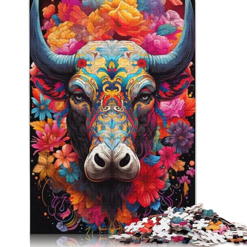 1000-teiliges Puzzle für Erwachsene, Bunte Bullen, Wunder-Puzzles für Karton, Lernspiel, Herausforderungsspielzeug, 38 x 26 cm von LiJianXXXB