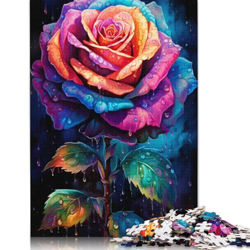 1000-teiliges Puzzle für Erwachsene, Bunte Rosen, Puzzle für Erwachsene, Holzpuzzle, Puzzle für Erwachsene, Lernspiel, Herausforderungsspielzeug, Größe 75 x 50 cm von LiJianXXXB