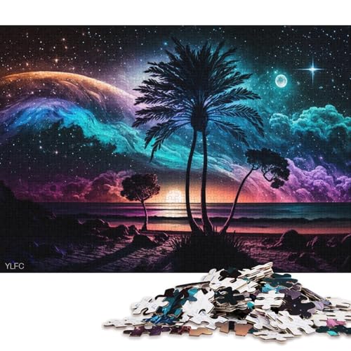 1000-teiliges Puzzle für Erwachsene, Cosmic Art Beach, Puzzle für Karton, Puzzlespielzeug, Denkspiel (Größe 38 * 26 cm) von LiJianXXXB