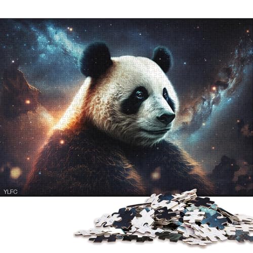 1000-teiliges Puzzle für Erwachsene, Cosmic Panda-Puzzle für Erwachsene, Karton-Puzzle, Spielzeug, Wanddekoration, 38 x 26 cm von LiJianXXXB