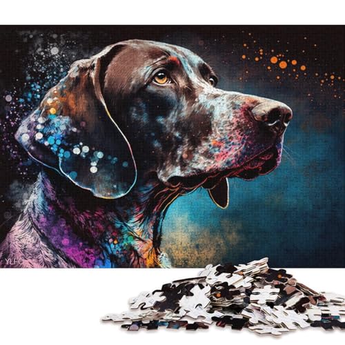 1000-teiliges Puzzle für Erwachsene, Deutscher Kurzhaar-Vorstehhund, Puzzle für Holzpuzzle, Spielzeug, Denkspiel (Größe 75 * 50 cm) von LiJianXXXB