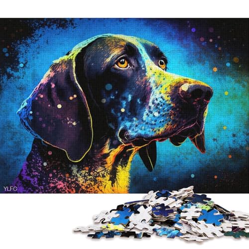 1000-teiliges Puzzle für Erwachsene, Deutscher Kurzhaar-Vorstehhund, Puzzle für Karton, Puzzlespielzeug, Denkspiel (Größe 38 * 26 cm) von LiJianXXXB