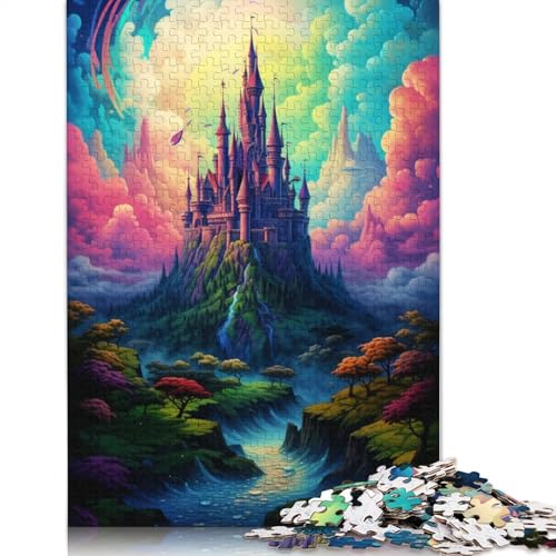 1000-teiliges Puzzle für Erwachsene, EIN großes Schloss über der Stadt, Puzzle für Erwachsene, Holzpuzzle, Lernspiel für Erwachsene und Kinder, Größe 75 x 50 cm von LiJianXXXB