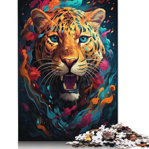 1000-teiliges Puzzle für Erwachsene, Fantasie, Bunte Leoparden-Puzzles für Erwachsene, Kartonpuzzle, Lernspiel für Erwachsene und Kinder, Größe 38 x 26 cm von LiJianXXXB