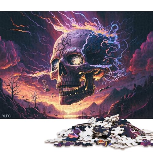 1000-teiliges Puzzle für Erwachsene, Fantasie-Totenkopf-Puzzle für Erwachsene, Holzpuzzle, Spielzeug, Wanddekoration, 75 x 50 cm von LiJianXXXB