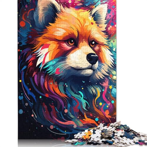 1000-teiliges Puzzle für Erwachsene, Farbmalerei, Waschbär-Puzzle für Erwachsene, Holzpuzzle, Lernspiel für Erwachsene und Kinder, Größe 75 x 50 cm von LiJianXXXB