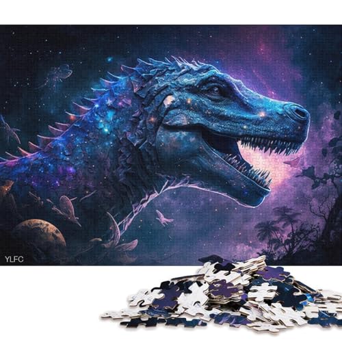 1000-teiliges Puzzle für Erwachsene, Galaxie, kosmischer Dinosaurier, Puzzle für Holzpuzzle, Spielzeug, Denkspiel (Größe 75 * 50 cm) von LiJianXXXB