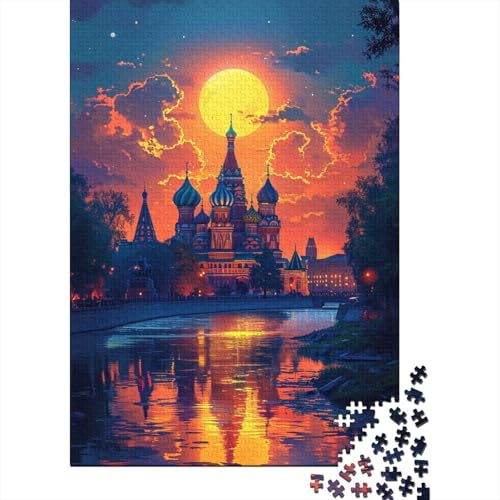 1000-teiliges Puzzle für Erwachsene, Geschenke, buntes Taj Mahal-Puzzle für Erwachsene und Kinder, Holzpuzzle, Lernspielzeug (Größe 75 x 50 cm) von LiJianXXXB