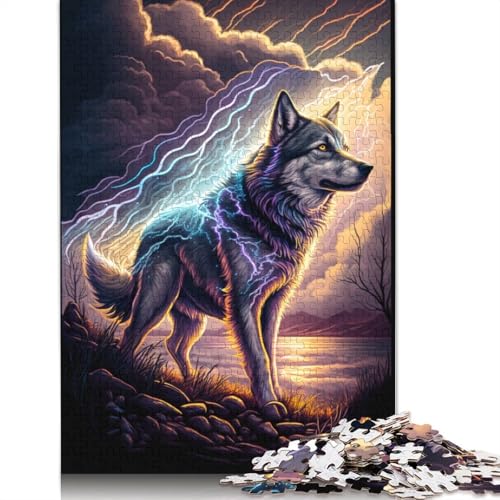 1000-teiliges Puzzle für Erwachsene, Geschenke für Erwachsene, Fantasy-Husky-Hunde-Puzzle für Erwachsene, Papppuzzle, tolles Geschenk für Erwachsene, Größe: 38 x 26 cm von LiJianXXXB