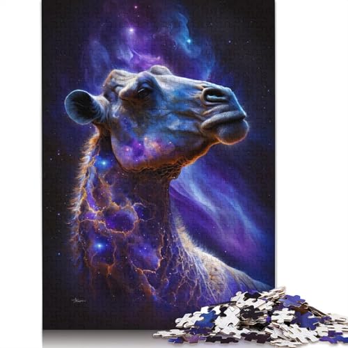 1000-teiliges Puzzle für Erwachsene, Geschenke für Erwachsene, Galaxie-Kamel-Weltraum-Puzzle für Erwachsene, Holzpuzzle, tolles Geschenk für Erwachsene, Größe: 75 x 50 cm von LiJianXXXB