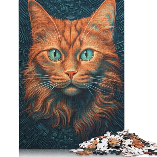 1000-teiliges Puzzle für Erwachsene, Katzen-Puzzle für Erwachsene, Puzzle aus Pappe, anspruchsvolles Spiel, 38 x 26 cm von LiJianXXXB