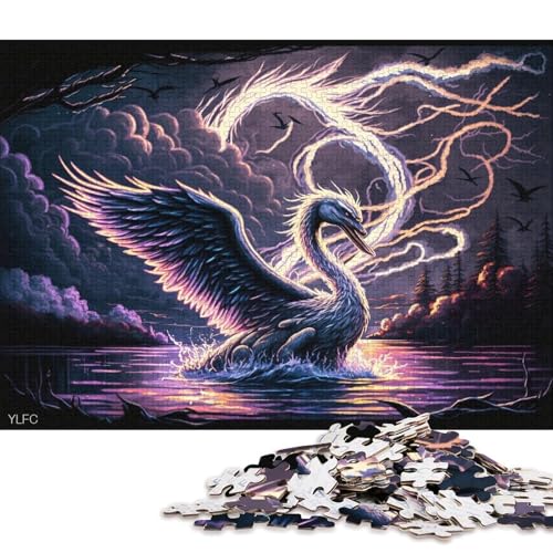 1000-teiliges Puzzle für Erwachsene, Kunst-Schwanen-Puzzle für Erwachsene, Karton-Puzzle-Spielzeug, Wanddekoration, 38 x 26 cm von LiJianXXXB