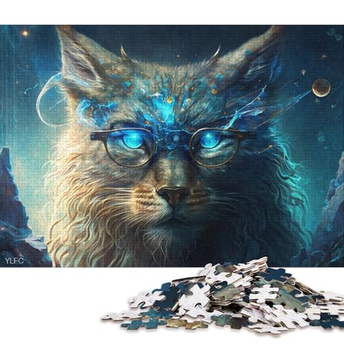 1000-teiliges Puzzle für Erwachsene, Luchs, magisches Tier-Puzzle für Erwachsene, Holzpuzzle, Lernspielzeug, 75 x 50 cm von LiJianXXXB