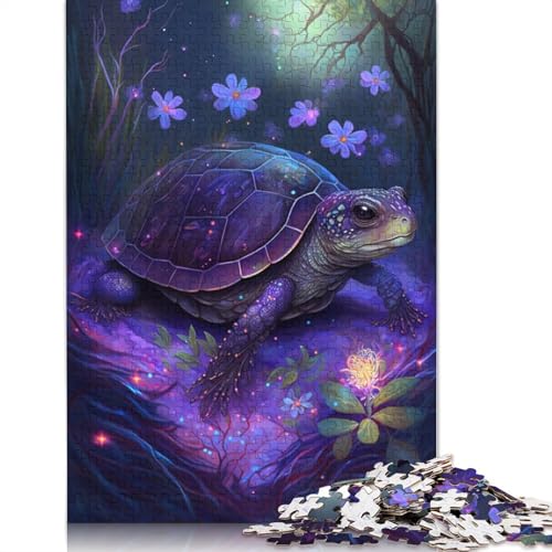 1000-teiliges Puzzle für Erwachsene, Puzzle-Geschenke, Traumschildkröte, Blumen-Puzzle für Erwachsene, Kartonpuzzle, tolles Geschenk für Erwachsene, Größe: 38 x 26 cm von LiJianXXXB