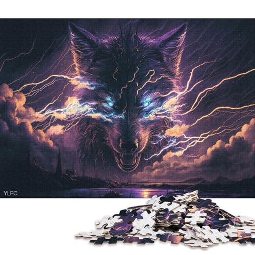 1000-teiliges Puzzle für Erwachsene, Puzzlekunst, Wolfstiere, Puzzle für Erwachsene, Karton-Puzzle, Spielzeug, Wanddekoration, 38 x 26 cm von LiJianXXXB