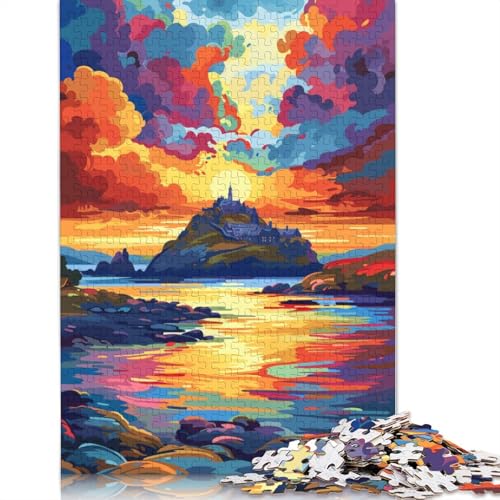 1000-teiliges Puzzle für Erwachsene, Schloss bei Sonnenuntergang, Wunder-Puzzles für Karton, Lernspiel, Herausforderungsspielzeug, 38 x 26 cm von LiJianXXXB