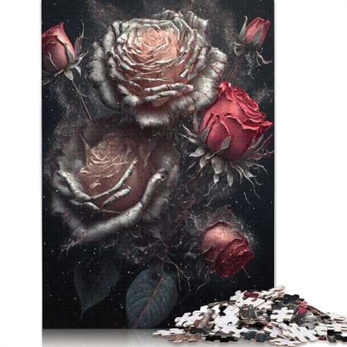 1000-teiliges Puzzle für Erwachsene, Schöne Rosen, Puzzle für Kinder, Kartonpuzzle, Lernspiele für Erwachsene und Kinder, 38 x 26 cm von LiJianXXXB