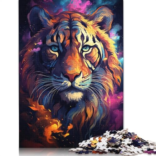 1000-teiliges Puzzle für Erwachsene, Sternenhimmel-Malerei, Tiger-Puzzle für Erwachsene, Kartonpuzzle, Lernspiel für Erwachsene und Kinder, Größe 38 x 26 cm von LiJianXXXB