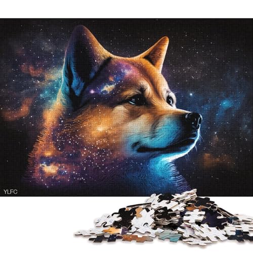 1000-teiliges Puzzle für Erwachsene, Tier-Shiba-Inu-Universum, Puzzle für Karton, Puzzlespielzeug, Denkspiel (Größe 38 * 26 cm) von LiJianXXXB