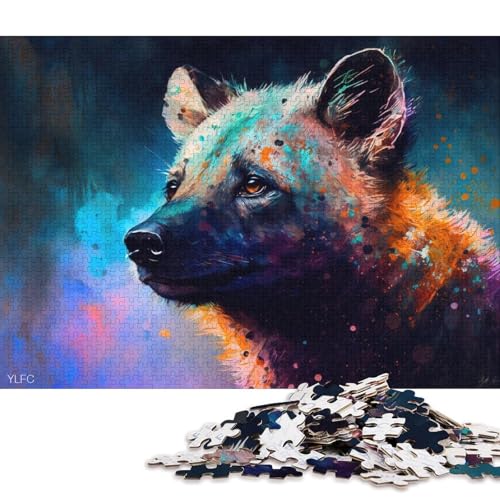 1000-teiliges Puzzle für Erwachsene, Tiere, afrikanische Hyäne, Puzzle für Holzpuzzle, Spielzeug, Denkspiel (Größe 75 * 50 cm) von LiJianXXXB