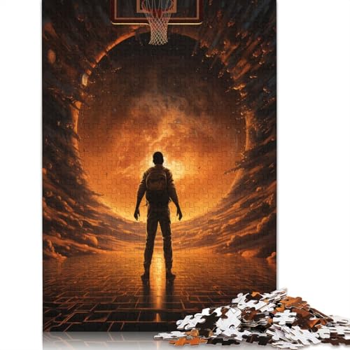 1000-teiliges Puzzle für Erwachsene, Weltraum-Basketballspieler, Puzzle, Holzpuzzle, Lernspiel, Herausforderungsspielzeug, Größe 75 x 50 cm von LiJianXXXB