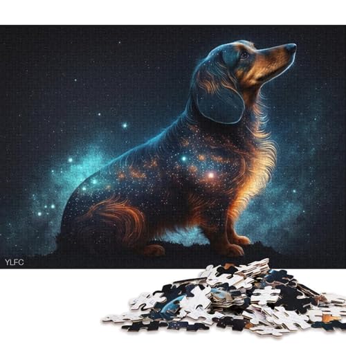 1000-teiliges Puzzle für Erwachsene, Weltraum-Dackel-Puzzle für Erwachsene, Holzpuzzle, Puzzle für Erwachsene, Lernspiel, Herausforderungsspielzeug, 75 x 50 cm von LiJianXXXB