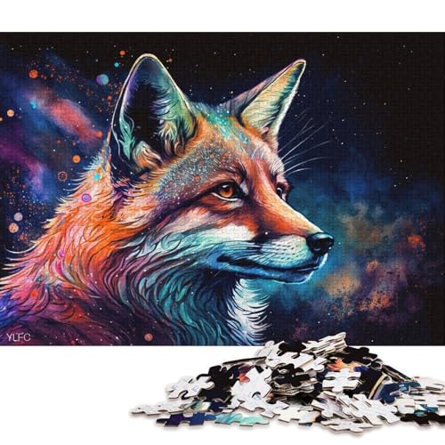 1000-teiliges Puzzle für Erwachsene, bunter Fuchs, Puzzle für Karton, Puzzle, Spielzeug, Denkspiel (Größe 38 * 26 cm) von LiJianXXXB