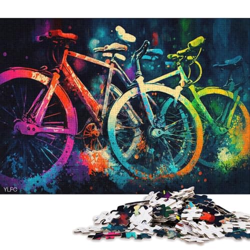 1000-teiliges Puzzle für Erwachsene, buntes Fahrrad-Puzzle, Kartonpuzzle, Spielzeug, Denkspiel (Größe 38 * 26 cm) von LiJianXXXB