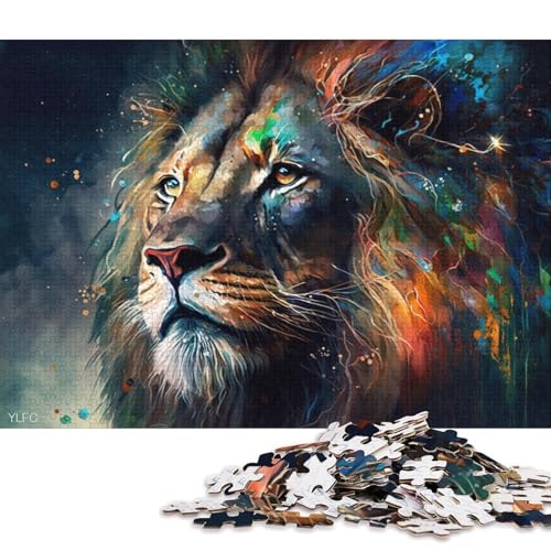 1000-teiliges Puzzle für Erwachsene, buntes Löwen-Puzzle für Erwachsene, Holzpuzzle, Spielzeug, Wanddekoration, 75 x 50 cm von LiJianXXXB