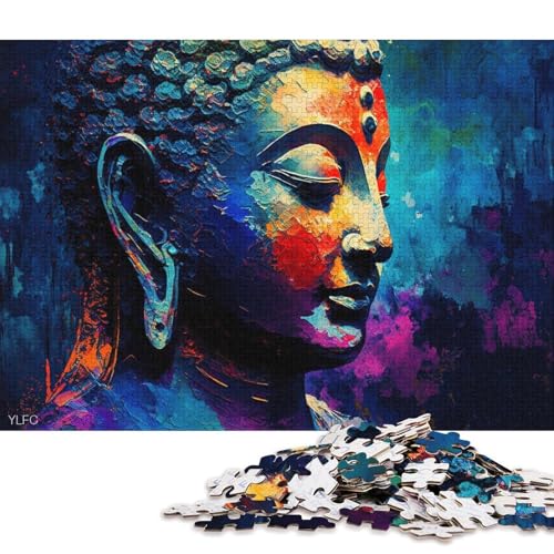 1000-teiliges Puzzle für Erwachsene, farbenfrohes Buddha-Puzzle, Holzpuzzle, Spielzeug, Denkspiel (Größe 75 * 50 cm) von LiJianXXXB