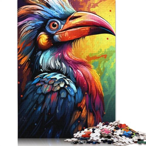 1000-teiliges Puzzle für Erwachsene, farbenfrohes Fantasie-Tukan-Kunst-Puzzle für Erwachsene, Holzpuzzle, Lernspiel für Erwachsene und Kinder, Größe 75 x 50 cm von LiJianXXXB