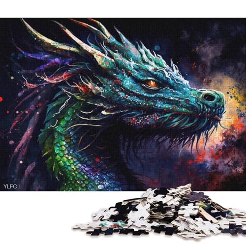 1000-teiliges Puzzle für Erwachsene, farbenfrohes chinesisches Drachen-Puzzle für Kinder, Kartonpuzzle, Lernspiel für Erwachsene und Kinder (Größe 38 * 26 cm) von LiJianXXXB