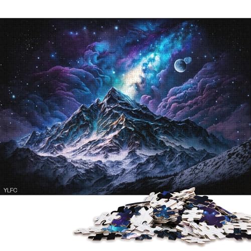 1000-teiliges Puzzle für Erwachsene, kosmischer Schneeberg, Puzzle für Kinder, Holzpuzzle, Lernspiel für Erwachsene und Kinder (Größe 75 * 50 cm) von LiJianXXXB