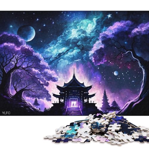 1000-teiliges Puzzle für Erwachsene, kosmischer japanischer Tempel, Puzzle für Kartonpuzzle, Spielzeug, geistiges Spiel (Größe 38 * 26 cm) von LiJianXXXB