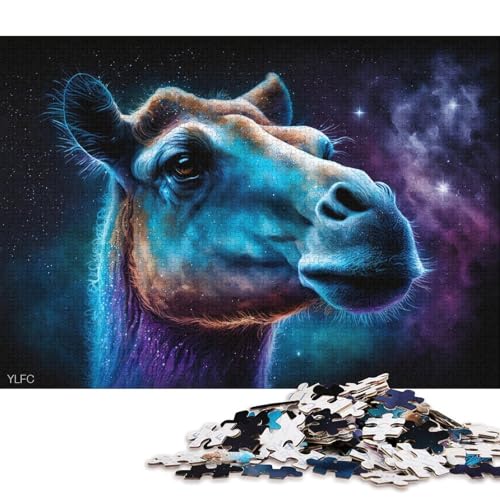 1000-teiliges Puzzle für Erwachsene, kosmisches Galaxie-Kamel-Puzzle, Holzpuzzle, Spielzeug, Denkspiel (Größe 75 * 50 cm) von LiJianXXXB