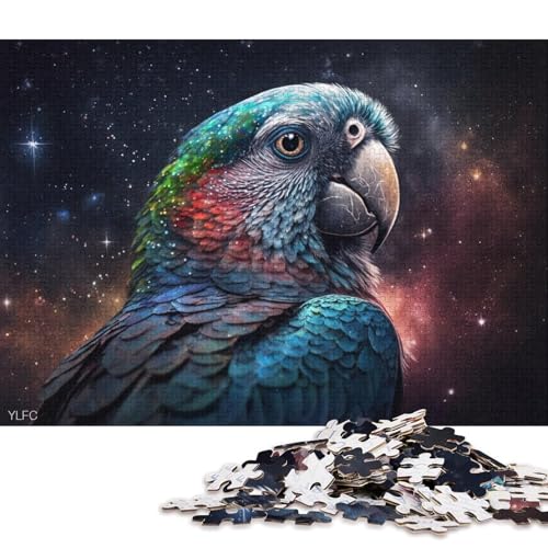 1000-teiliges Puzzle für Erwachsene, kosmisches Galaxie-Papagei-Puzzle für Erwachsene, Kartonpuzzle, Puzzle für Erwachsene, Lernspiel, Herausforderungsspielzeug, 38 x 26 cm von LiJianXXXB