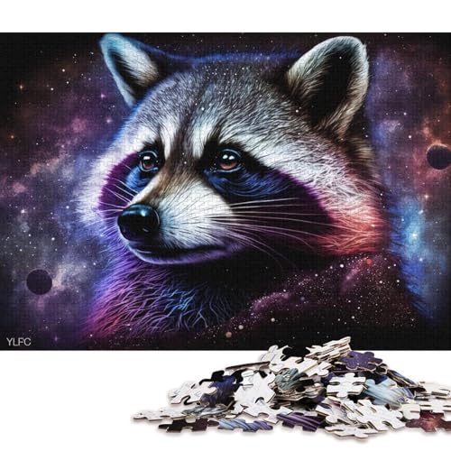 1000-teiliges Puzzle für Erwachsene, kosmisches Galaxie-Waschbär-Puzzle, Kartonpuzzle, Spielzeug, Denkspiel (Größe 38 * 26 cm) von LiJianXXXB