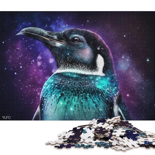 1000-teiliges Puzzle für Erwachsene, kosmisches Tier-Pinguin-Puzzle, Holzpuzzle, Spielzeug, Denkspiel (Größe 75 * 50 cm) von LiJianXXXB