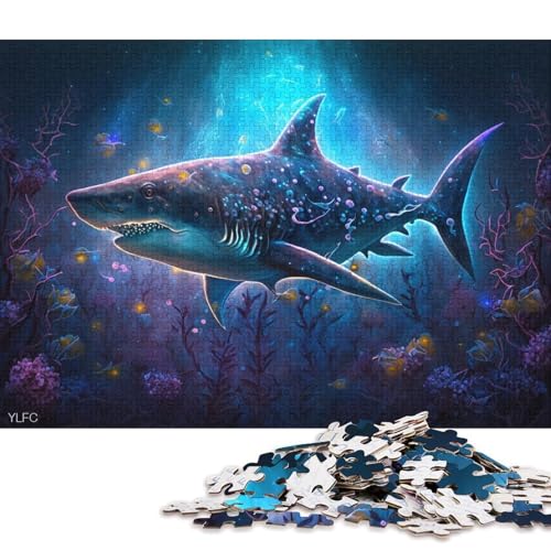 1000-teiliges Puzzle für Erwachsene, magischer Hai, Puzzle für Erwachsene, Holzpuzzle, Puzzle für Erwachsene, Lernspiel, Herausforderungsspielzeug, 75 x 50 cm von LiJianXXXB